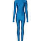 Dolce & Gabbana Blue Nylon Turtleneck Bodycon Jumpsuit Dress