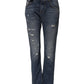 Dolce & Gabbana Blue Cotton Tattered Boyfriend Denim Jeans