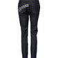 Dolce & Gabbana Blue Queen Patch AUDREY Mid Waist Denim Jeans