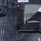 Dolce & Gabbana Blue Washed Cotton High Waisted Denim Jeans