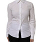 Dolce & Gabbana White Cotton Collared Long Sleeves Top Shirt