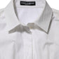 Dolce & Gabbana White Cotton Collared Long Sleeves Top Shirt