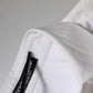 Dolce & Gabbana White Cotton Collared Long Sleeves Top Shirt