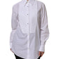 Dolce & Gabbana White Cotton Long Sleeves Collared Top Shirt
