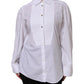 Dolce & Gabbana White Cotton Long Sleeves Formal Top Shirt