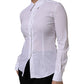 Dolce & Gabbana White Cotton Collared Long Sleeves Top Shirt