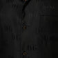 Dolce & Gabbana Black Silk DG Embroidery Long Sleeves Top