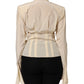 Dolce & Gabbana Light Yellow Silk Ascot Collared Blouse Top