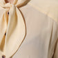 Dolce & Gabbana Light Yellow Silk Ascot Collared Blouse Top