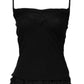 Scervino Street Black Wool Sleeveless Square Neck Tank Top