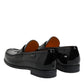 Dolce & Gabbana Black Leather Slip On Loafers Dress Shoes