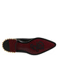Dolce & Gabbana Black Leather Studded Derby Men Dress Shoes