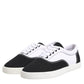 Dolce & Gabbana Black Cotton Canvas Lace Up Men Sneakers Shoes