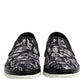 Dolce & Gabbana Black Slip On Printed Men Loafers Shoes