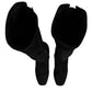 Dolce & Gabbana Black Suede Leather Knee High Boots Shoes