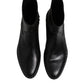 Dolce & Gabbana Black Leather Logo Ankle Boots Studded Shoes