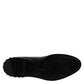 Dolce & Gabbana Black Leather Logo Ankle Boots Studded Shoes