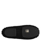 Dolce & Gabbana Black Wool Slip On Flats Ballerina Shoes
