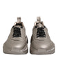 Dolce & Gabbana Silver DAYMASTER Leather Men Sneakers Shoes