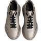 Dolce & Gabbana Silver DAYMASTER Leather Men Sneakers Shoes