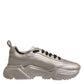 Dolce & Gabbana Silver DAYMASTER Leather Men Sneakers Shoes