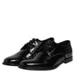 Dolce & Gabbana Black Patent Leather Derby Formal Dress Shoes