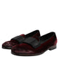 Dolce & Gabbana Red Velvet Men Slip On Loafers Dress Shoes