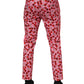 Dolce & Gabbana Pink Cherry Print Cotton Dress Pants