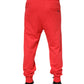 Dolce & Gabbana Red Cotton Men Jogger Sweatpants Pants