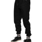 Dolce & Gabbana Black Cotton Logo Tape Men Jogger Pants
