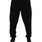 Dolce & Gabbana Black Cotton Logo Tape Men Jogger Pants