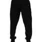 Dolce & Gabbana Black Cotton Logo Tape Men Jogger Pants
