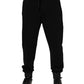 Dolce & Gabbana Black Cotton Crown Jogger Sweatpants Pants