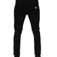 Dolce & Gabbana Black Viscose Drawstring Men Jogger Pants