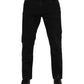 Dolce & Gabbana Black Cotton Logo Plaque Slim Fit Denim Jeans