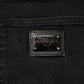 Dolce & Gabbana Black Cotton Logo Plaque Slim Fit Denim Jeans