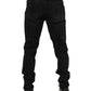 Dolce & Gabbana Black Cotton Logo Plaque Skinny Denim Jeans