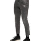 Dolce & Gabbana Gray Cotton Logo Plaque Men Denim Jeans