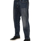 Dolce & Gabbana Blue Cotton Logo Plaque Slim Denim Jeans