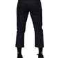 Dolce & Gabbana Dark Blue Cotton Logo Slim Fit Men Denim Jeans