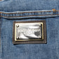 Dolce & Gabbana Blue Cotton Tattered Skinny Logo Denim Jeans