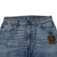 Dolce & Gabbana Blue Logo Embroidery Denim Jeans