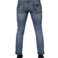 Dolce & Gabbana Blue Cotton Logo Plaque COMFORT Denim Jeans