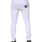 Dolce & Gabbana White Cotton Drawstring Jogger Pants