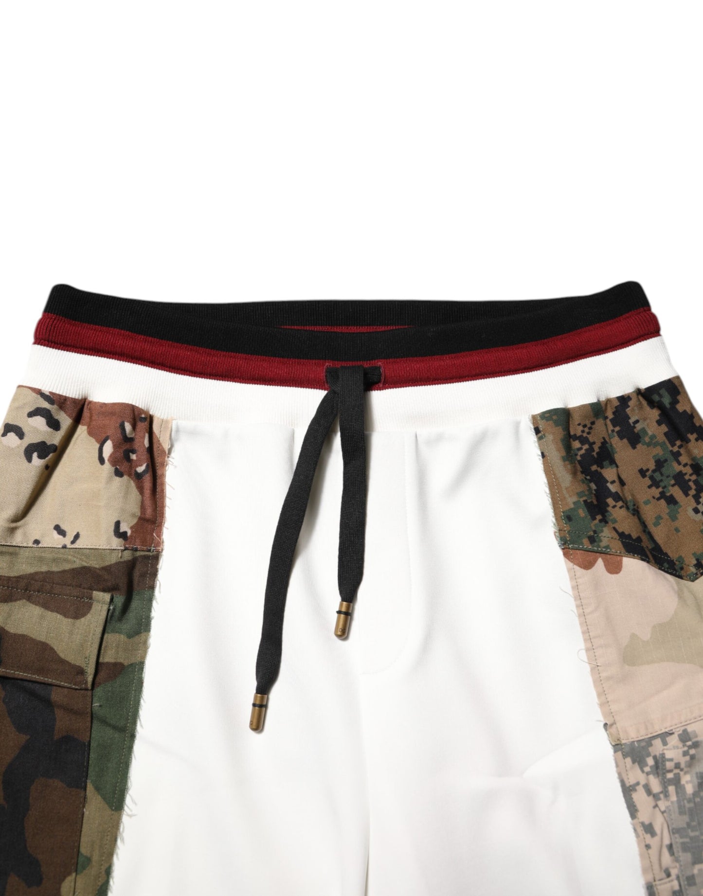 Dolce & Gabbana White Patchwork Mens Jogger Pants