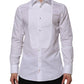 Dolce & Gabbana White Bib Cotton Poplin GOLD Formal Shirt