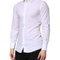 Dolce & Gabbana White Cotton GOLD Long Sleeves Formal Shirt