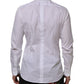 Dolce & Gabbana White Bib Cotton Popline GOLD Men Formal Shirt