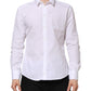 Dolce & Gabbana White Cotton Long Sleeves GOLD Formal Shirt