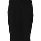 GF Ferre Black Polyester Pencil Cut Knee Length Skirt